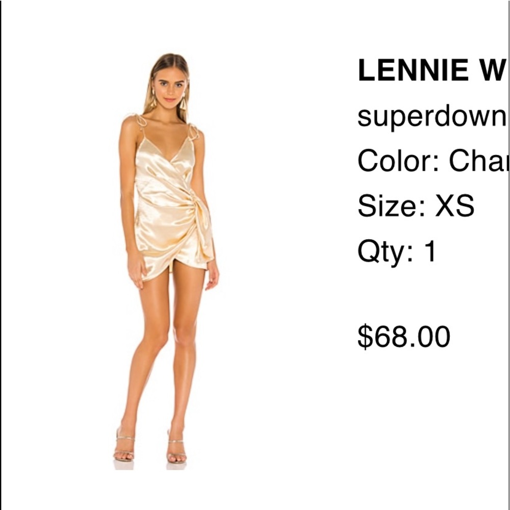 Superdown Lennie Wrap Dress in Champagne